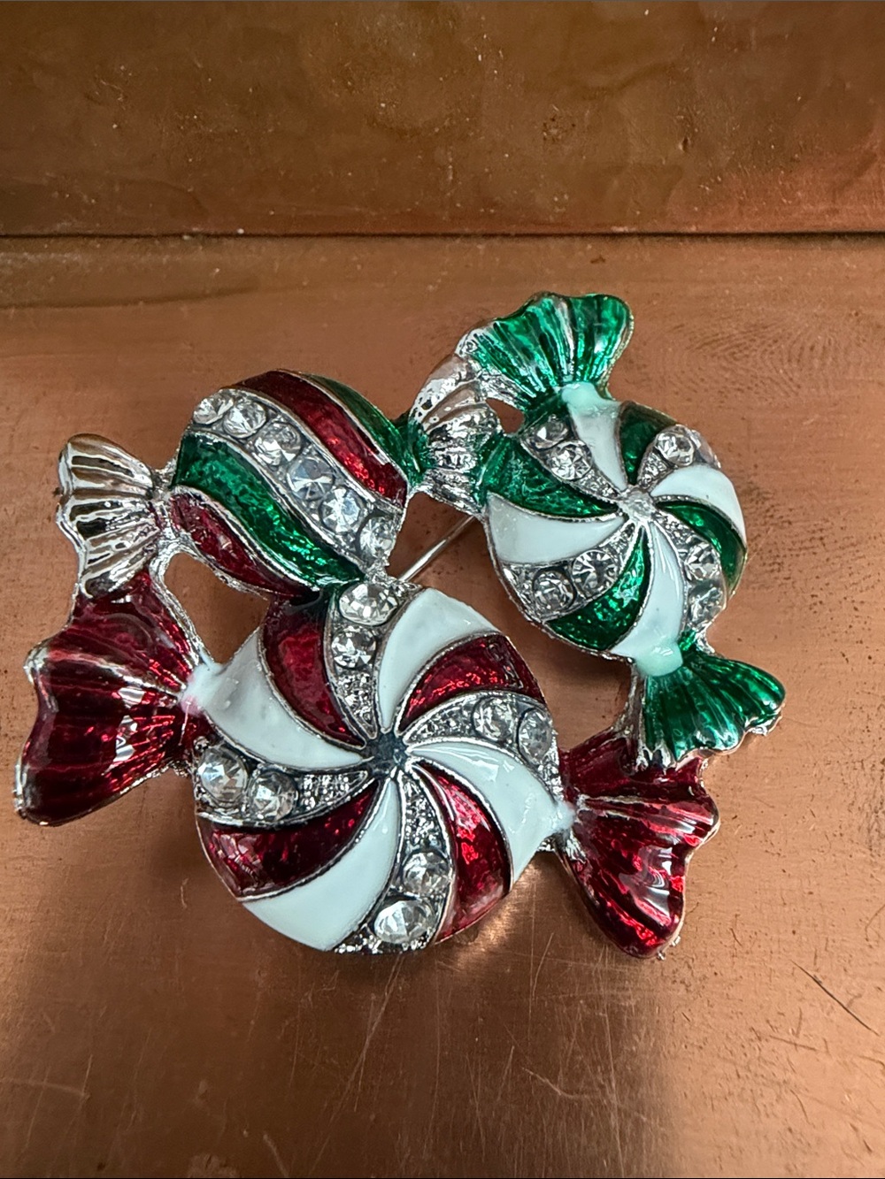 as Holiday Red, Green & White Candy Accent Vintage Inspired Rhinestone New